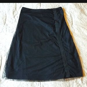 Anthropologie Poleci XS Black Overlay Skirt